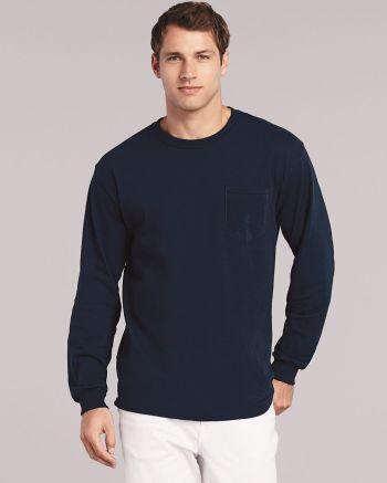 Gildan 2410 - Ultra Cotton Long Sleeve T-Shirt with a Pocket