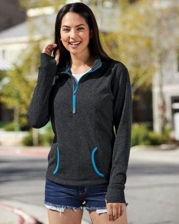 Alternative Women's Quarter Zip Pullover, Eco-Cozy Lightweight Fleece Mock  1/4 Zip