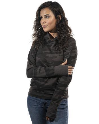 Burnside 5605 - Women's Enzyme-Washed French Terry Hooded Sweatshirt