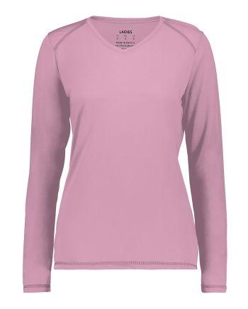 Augusta Sportswear 6847 - Women's Super Soft-Spun Poly Long Sleeve V-Neck T-Shirt