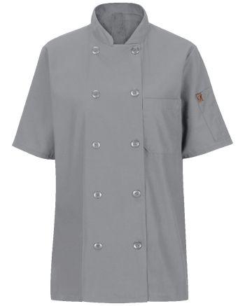 Chef Designs 045X - Women's Mimix™ Short Sleeve Chef Coat with OilBlok
